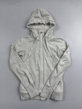 Athleta Hoodie Sweatshirt Womens XS Gray Full Zip Fleece Thumbholes Jacket