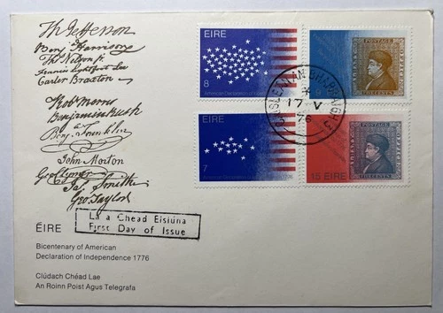 Ireland 1976 Bicentenary Of American Independence 1776 Irish FDC Stamps Envelope