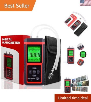 Manometer, Professional Air Pressure Meter, Dual-Port HVAC Digital Manometers...