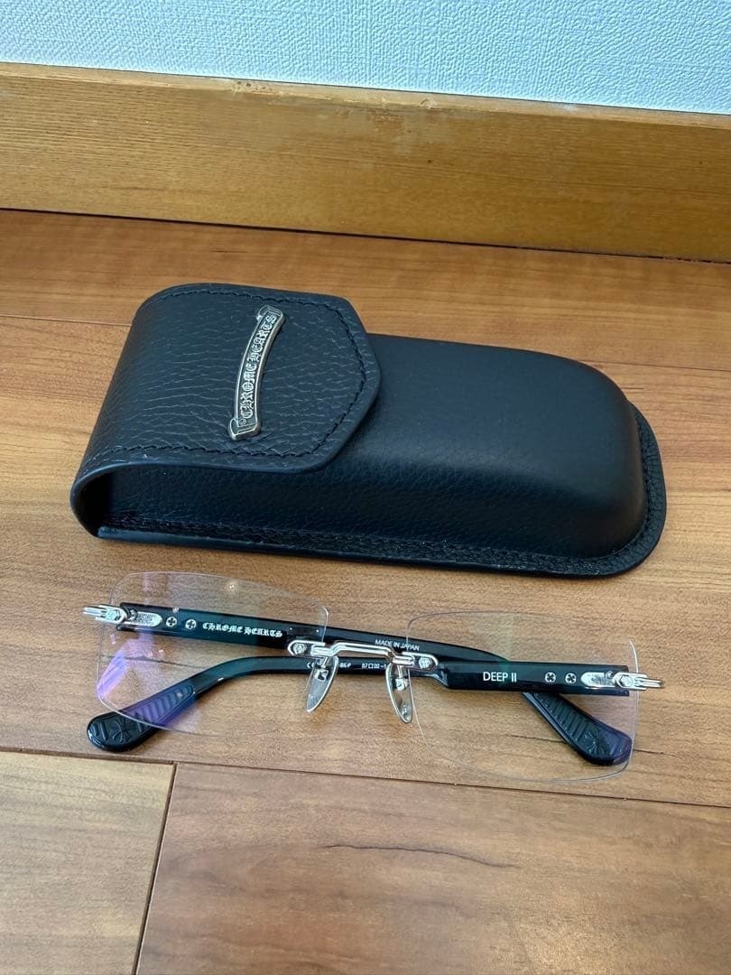 Chrome Hearts Deep II Rimless Eyeglasses SS-BK-P Black Silver MINT