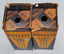 PAIR  PHILCO 6N7G TWIN TRIODE - NOS/NIB - TESTED - MATCHING 09 DATE CODES