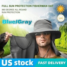 Wide Brim Sun Hat UV Protection Bucket Cap For Hiking Camping Fishing Safari Men
