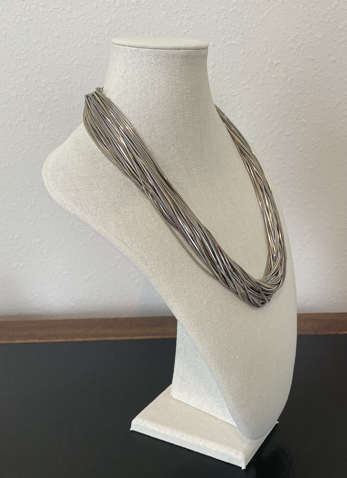 Statement Cara NY Silvertone Multi strand Necklace - image 2