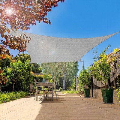 Permeable Shade Sail Patio Awning Outdoor Garden Pool Sun Canopy Shelter Cover