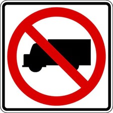 Lyle R5-2-24Ha No Trucks Traffic Sign, 24 In H, 24 In W, Aluminum, Square, No