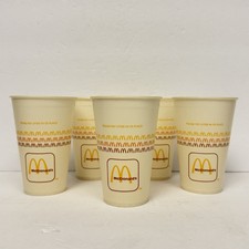 1984 McDonald’s Wax Paper Cups 4.5” Kids/Water Lot of 5 Unused Vintage NOS