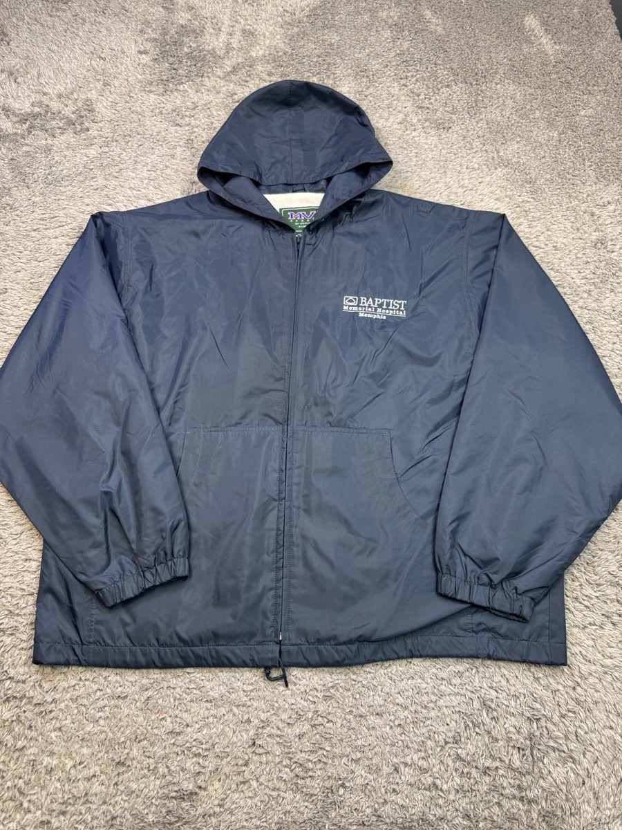 Vtg MV Sport Jacket Men XL Navy Blue Lined Full Zip Hooded