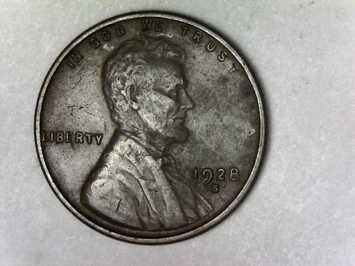 1928 s, Lincoln Cent-VF+