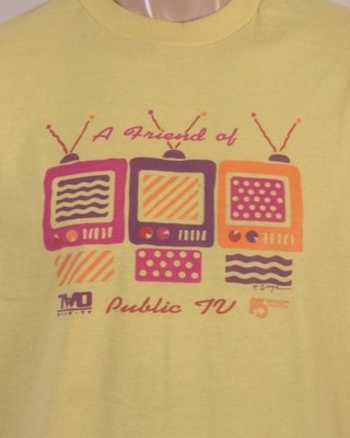 vintage 80s Friend of Public TV T-Shirt WSJK-TV WKOP Sesame Street Mr. Rogers XL