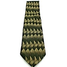 Haggar Men Necktie Brown & Black Geometric Made In USA Classic Tie 57 Inch