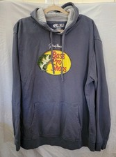 Bass Pro Shops Johnny Morris Slate Blue Pullover Hoodie Sz XL Pocket Hood Liner