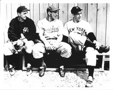 Frankie Crosetti Dolph Camilli Joe DiMaggio Photo New York Yankees Dodgers 10x8