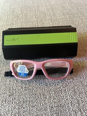 WILEY X YOUTH FORCE  FLASH ROCK CANDY PINK/CLEAR/HARDSHELL CASE 48/17/125- 5/12