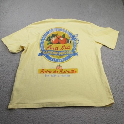 Damson Madder T-Shirt Women Size 12 Yellow Cotton Short Sleeve