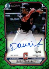 2026 Bowman Chrome Prospect Autographs Green Reptilian  Dauri Fernandez /99