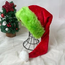 75cm Black Plush Long Christmas Hat Santa Xmas Costume Holiday Party Decor