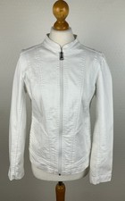 FABIANI Damen Gr. 38 Stretch Jeans-Blazer Jacke weiß Baumwolle Denim 003