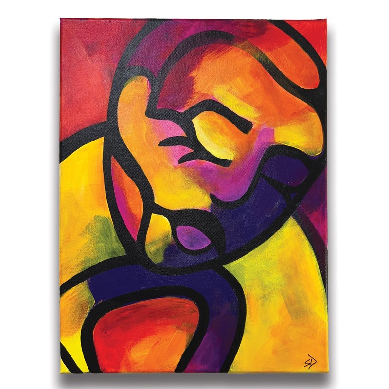 Pop Art Character Painting | 12x16 | Bold Color Stylized Figure Art On Canvas