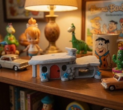 Flintstones Bedrock House Retro Cartoon Nostalgia Decor