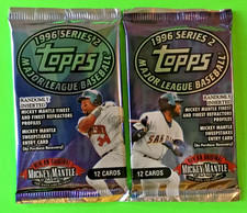2 Topps 1996 SERIES 2 UNOPEN PACKS W/ A CHANCE of  MANTLE INSERT & 2 HOFer RCs
