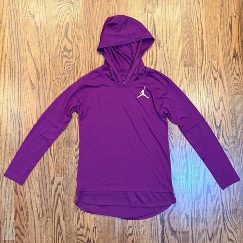 Jordan Jumpman Youth XL Purple Hooded Long Sleeve Performance Tee Shirt