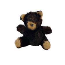 Vintage Mink Fur Teddy Bear Plush Stuffed Animal 9"