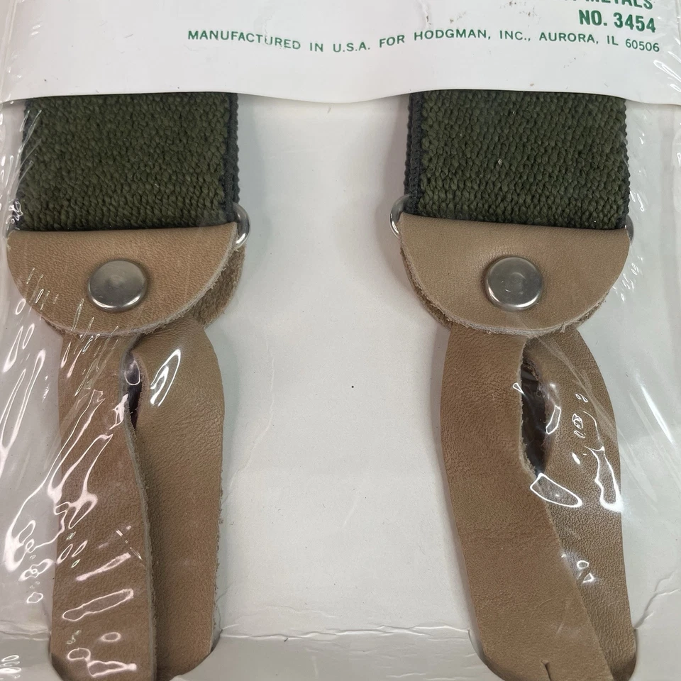 New Vintage Hodgeman Wader Suspenders  2” 32” Adjustable, Tan Clips - Image 3 of 4