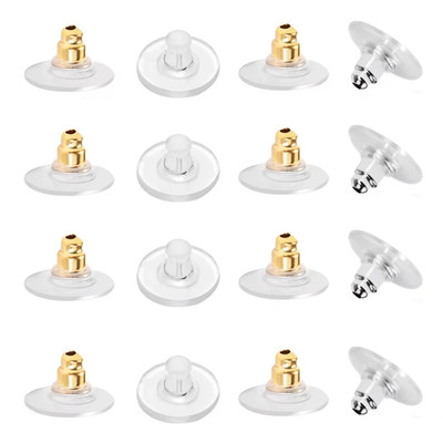 100 Pcs Metal Earring Clutch Jewelry Making Tools Back Stopper Backs with Pad