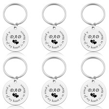 Dad Memorial Keychain Set - 6 Pcs Sympathy Gifts for Loss of Father,