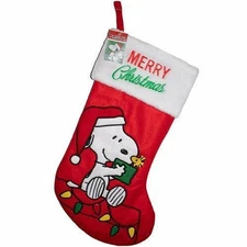 Snoopy Peanuts Christmas Stocking 19 Inch Red with Cuff by Kurt S. Adler