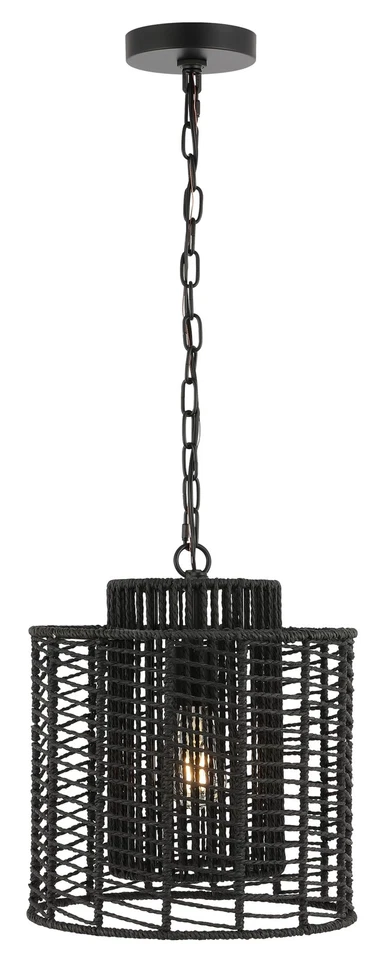 Lighting Collection Ryoa Black Adjustable Pendant Hanging Light Fixture, Idea... — 第 3/4 张图片