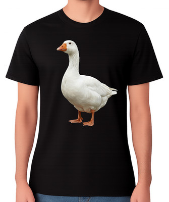Weiße Gans Bauernhof Vogel Illustration T-Shirt Land Geflügel Liebhaber Unisex Tee