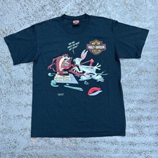 Harley-Davidson Looney Tunes TAZ Men's Black shirt Size L vintage 1993