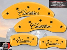 2021-2024 "Cadillac" CT4 Front + Rear Yellow MGP Brake Disc Caliper Covers