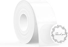 T50M Label Maker Tape Adapted Label Print Paper Refill White Round Size Φ1.18 21