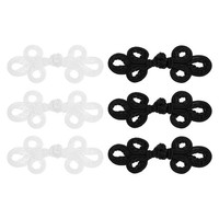6 Stk Chinesische Knoten KnopfverschlüSse Weiß/Schwarz FüR NäHen MäNtel Pullover