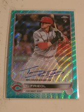 2022 Topps Chrome TJ Friedl Aqua Wave Refractor Auto RC SP /199 Reds Rookie