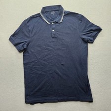 J.Crew Men's Size Large Navy Blue Flex Pique Polo Shirt Short Sleeve