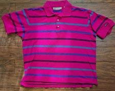 Vintage 80s Slazenger Polo Shirt Mens XL Pink Tennis Rare Made In Hong Kong 