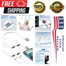 Dual USB C Headphone Adapter Pack: 60W Fast Charging  High-Fidelity Audio