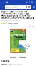 Webroot Internet Security Antivirus 3 Devices, 6-Month Subscription