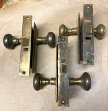 A Close Out Lot  of 3  Vintage Door Knobs Lock Sets - As Is