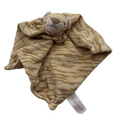 Angel Dear Lovey Baby Security Blanket Plush Beige Tan Tiger Embroidered Face