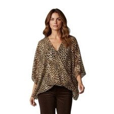 Karen Kane Leopard Print Soft Transitional Animal Tunic Generous Size XS