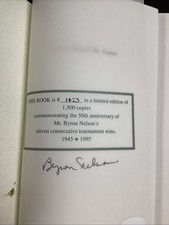 Byron Nelson Signed Book How I Played The Game Ltd Ed Masters PGA Autograph JSA