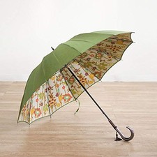 Komiya Shoten Japanese 12 Bone Long Umbrella Carbon 55cm Flower Design Green TI