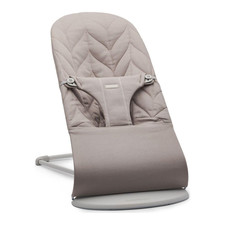 Bouncer Bliss, Sand Gray, Woven, Petal Quilt 2-In-1 Adjustable Baby Bouncer Se