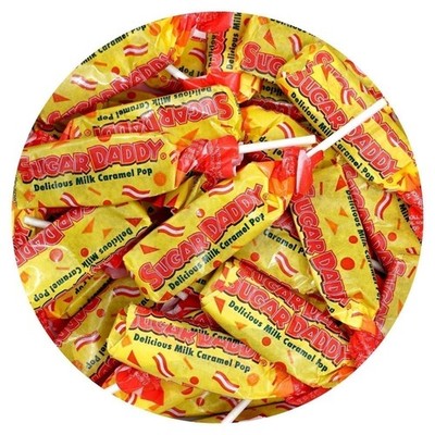 Sugar Daddy Milk Caramel Pops, 2 Pound Bulk Bag (Approx. 65 Lollipops)...