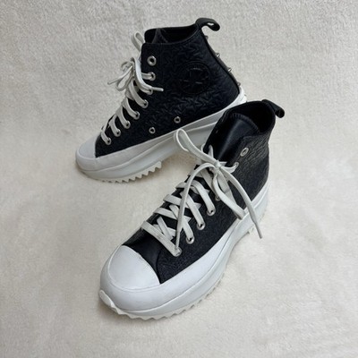 Converse Run Star Hike Damen UK 5,5 Plateau Sneaker schwarz Leder Nieten