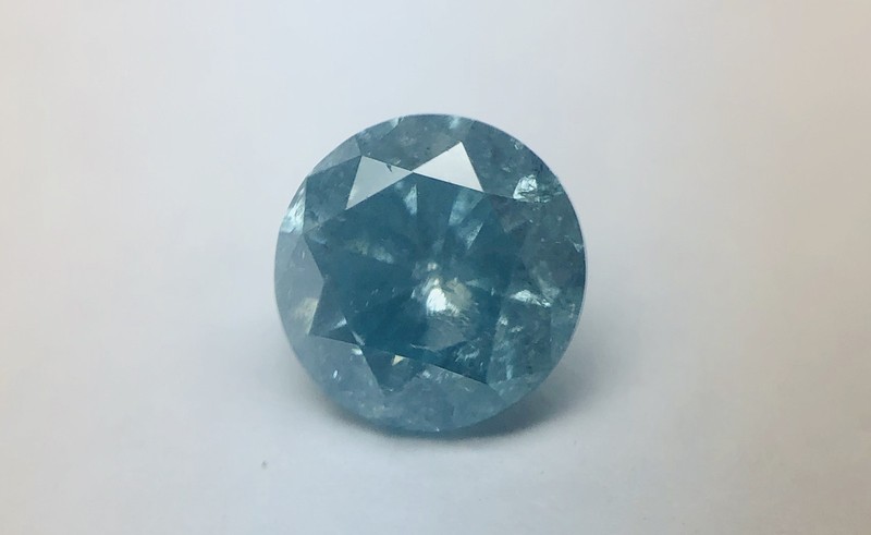 0.72 Carat Vivid Blue Round Brilliant Natural Enhanced EARTH MINED Diamond 5.72m